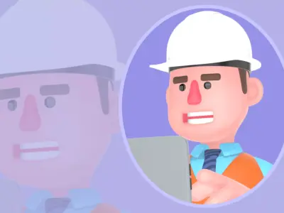 Stylized 3D Male Architect Character - Tablet Operation Pose 3D model