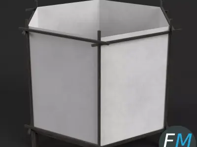Japanese table lamp 3 3D model