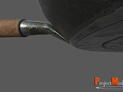 Frying cooking pan-Version001 Low-poly 3D model