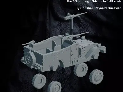 WWII USA M3 Scout car 3D print model