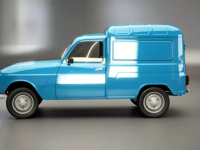 Renault 4 Van Low-poly 3D model