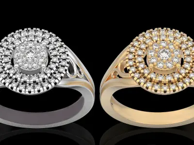 Lux ring silver gold sterling printable jewelry 3D model 3D print model 10