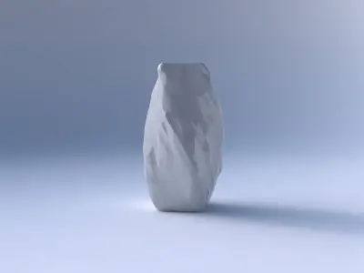 Vase twisted quadratic with low-polygon bulges 3D print model