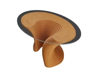 Parametric Wavy Wooden Furniture 02 - Coffee Table 3D model