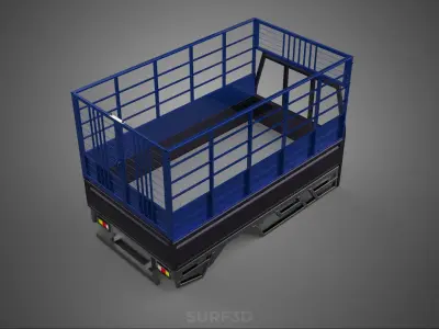 ANIMAL ENCLOSURE CAGE LIVESTOCK CATTLE COW PICKUP CAR TRUCK PEN 3D model
