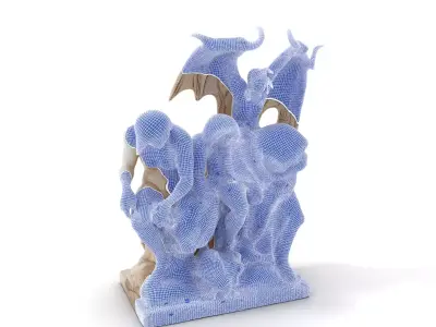 Gothic Sculpture model pack Low-poly 3D model