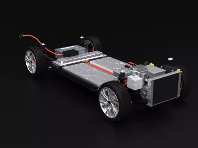 Generic Electric Car FWD Chassis 3D model