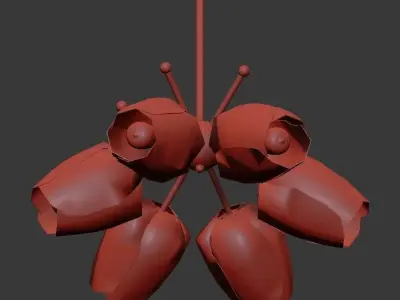 Ocean chandelier with flowers 3D model