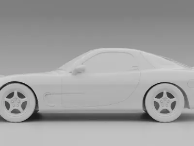 Mazda RX-7 FD3S Low-poly 3D model