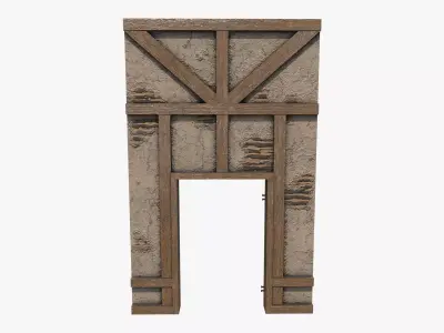 Medieval Wall V04 Low-poly 3D model