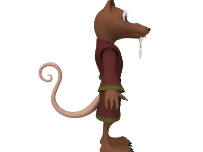Rat Ninja Cartoon 3D model
