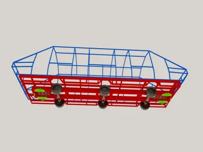  Electric trailer Low-poly 3D model