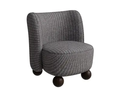 Cylindrical Occasional Chair Low-poly 3D model