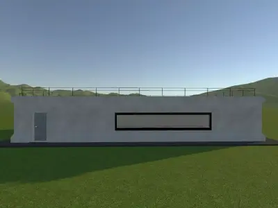 Modern Low Poly Military Building Pack - 3 Buildings Low-poly 3D model