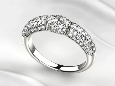 Yellow Sapphires Pave Gold Ring 3D print model