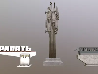 Pripyat decor pack before 1986 stalker  dayz 3D model