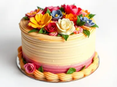 Celebratory Fondant Cake with Sugar Flowers model pack Low-poly 3D model