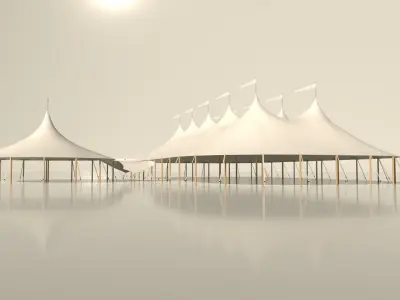 Sperry Tent - Sailcloth tensile structure 3D model