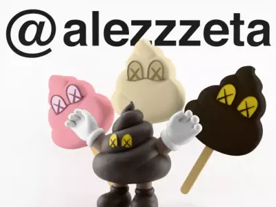 Kaws Poop x Warm Regards Textured Low-poly 3D model