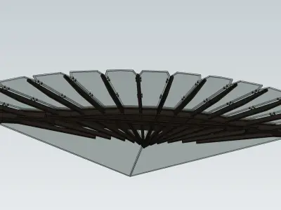 sun shade in curve glass 3d model 3D model