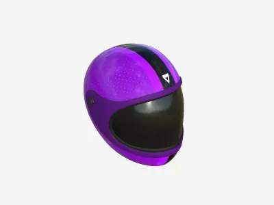 Cartoon Helmet Kart A06 Purple - Character Design Low-poly 3D model