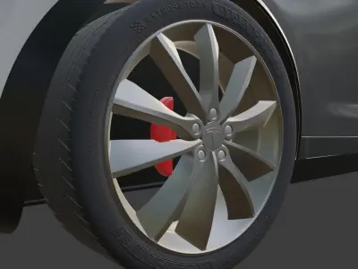 Tesla Model X electric car Low-poly 3D model