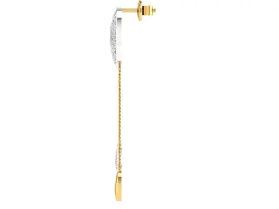 Solitaire Women Drop Earring 3dm STL OBJ FBX Renders Details 3D print model get