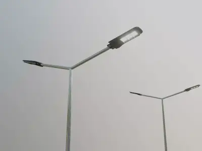5 Meter Conical Lighting Pole -Double Consol 3D model