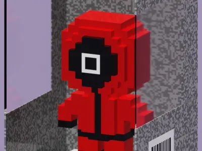 Voxel Toy Squid Game Low-poly 3D model