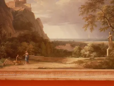 Classical landscape paintings Low-poly 3D model