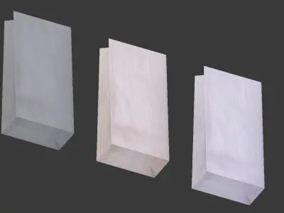 Candy Bag Pastel colored - Simple Paper Bag Low-poly 3D model