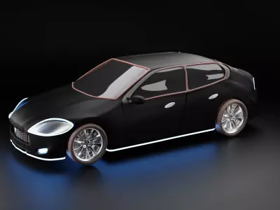 Black model of a Tesla Car 3D model