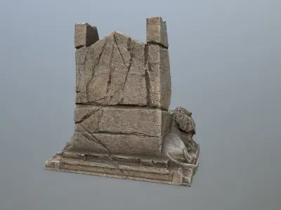 Lion Throne Low-poly 3D model