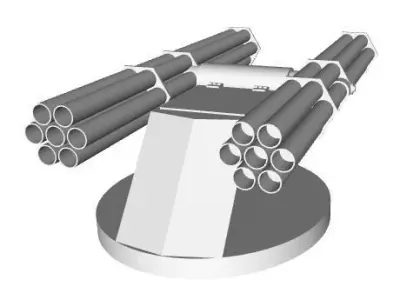 Brazilian Army M8 Greyhound Rocket Launcher Prototype Turret 3D 3D print model