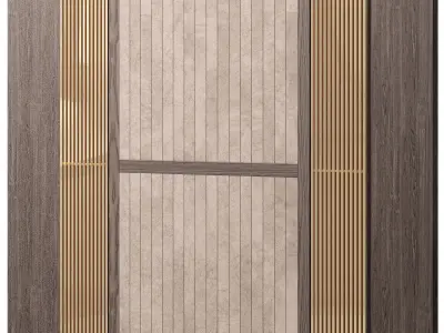 Panel set of wooden floor tiles 3D model