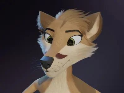 Athena Anthro Fox 3D model