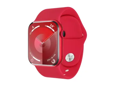 Apple Watch Series 9 Sport Band PRODUCT RED Color 3D Model Low-poly 3D model