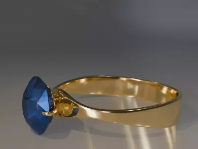 Gold Ring with Stand 3D model