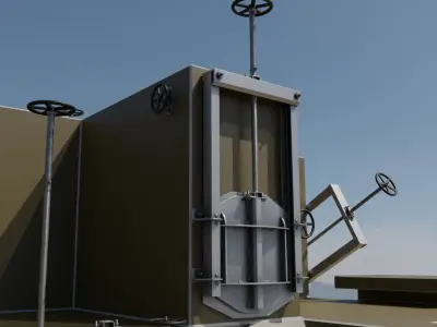 Spindle Gate Valve - Basic Version - Package Low-poly 3D model