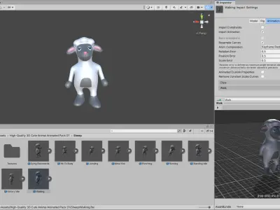 High-Quality 3D Cute Sheep - Animated for Games Low-poly 3D model