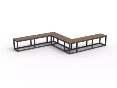 BENCH 04 Low-poly 3D model