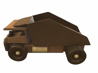 Wooden car toy truck 5 Free 3D model
