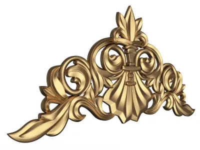 Carved Plaster Molding Decoration 044 Low-poly 3D model