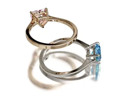 Heart Gemstone Ring 3D print model 3D print model