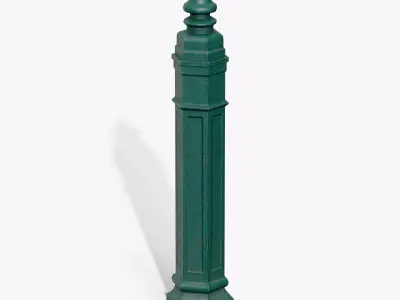Bollards Cast Iron B Low-poly 3D model