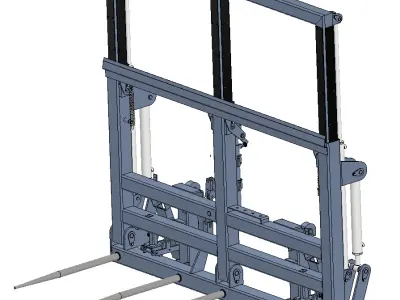 Professional CAD Model of a Hydraulic Bale Fork 3D model