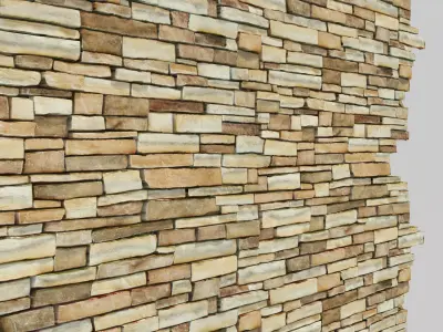 Masonry Stone Wall Low-poly 3D model