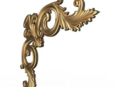 Corner Carved Plaster Molding Decoration 022 Low-poly 3D model