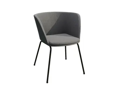 Verve 4 leg-Grey fabric Low-poly 3D model