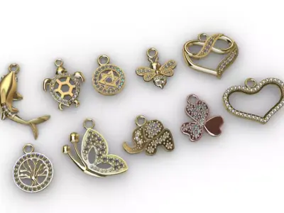 dijes- Colgantes paquete de 10 surtidos -v- 3D print model